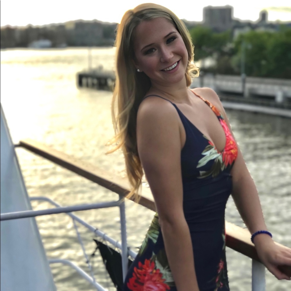 navy floral dress